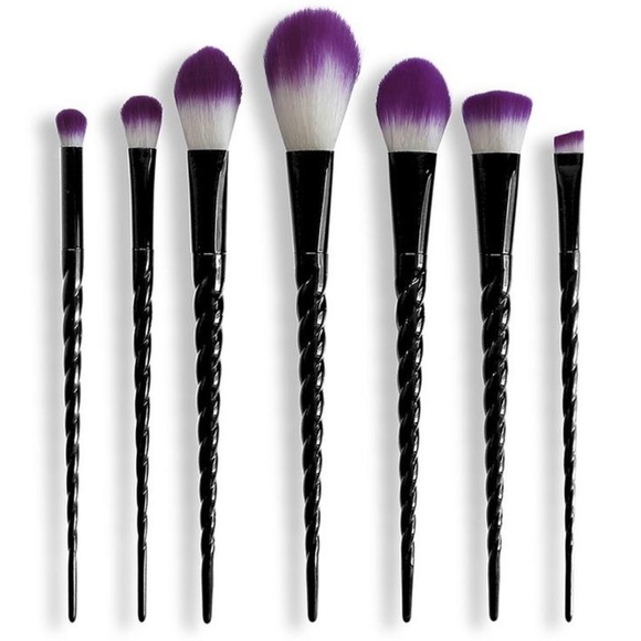 NEW Facebase Black Unicorn Make Up Brush Set of 7 - Picture 1 of 4